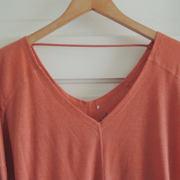 Prana Ribbed Orona Yoga Top Toasted Terracotta Dolman Sleeve M - Picture 4 of 10